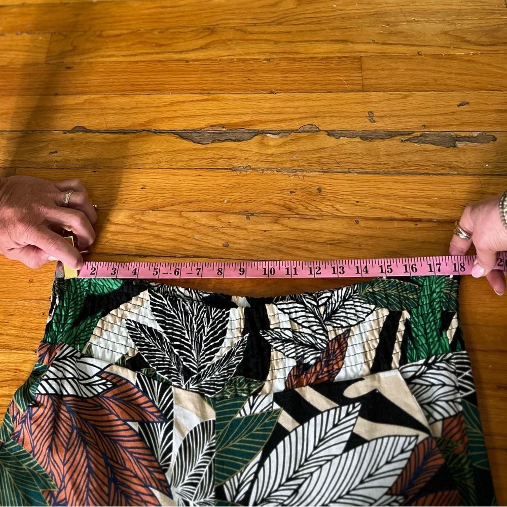 Tahari Jungle Flow Linen Blend Wide Leg Pants, Wide Stretch Waist. Small. New! - Picture 15 of 16